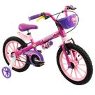 Bicicleta Top Girls Aro 16 Rosa com Cesta Aro de Nylon