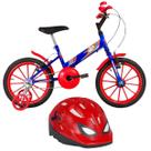 Bicicleta Ultra Kids T Aro 16 Azul E Vermelho + Capacete Infantil Spider Man Bicicleta Ultra Kids T Aro 16 Azul E Vermelho + Capacete Infantil Spider Man