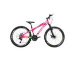 Bicicleta Viking Aro 26 Câmbio Importado 21v Vmaxx Rosa Verde