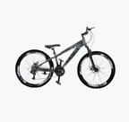Bicicleta Viking Aro 26 Tuff 25 Aros Vmaxx Freio a Disco 21V Cambios Shimano Grafite fosco Preto Do Grau Lancamento