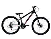 Bicicleta Viking X TUFF44 Aro 26 Aero Freio a Disco 21V Preto Branco do Grau