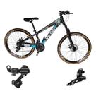 Bicicleta Vikingx 21v Aro 26 Tuff 25 Aluminio Cambio Shimano Dianteiro Traseiro Rodas Vmaxx