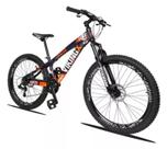 Bicicleta Vikingx Aro 26 Câmbios Shimanos 21V Roxo Laranja