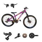 Bicicleta Vikingx Aro 26 Tuff 25 24v Cambio Shiamano Traseiro Dianteiro com Trocadores Freio Disco Mecanico Aluminio Unissex