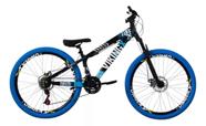 Bicicleta Vikingx Kit Aro 26 Preto azul Tuff 25 do Grau Vmaxx Pneu Azul