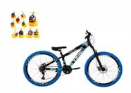 Bicicleta Vikingx Kit Aro 26 Tuff 25 do Grau Vmaxx Pneu Azul com BRINDE patinho de borracha