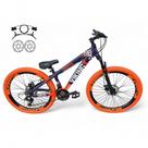 Bicicleta Vikingx Kit Aro 26 Tuff 25 Freeride Câmbios Shimano 21v Freio Hidraulico Aros Vmaxx Pneu Flame Roxo Laranja