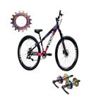 Bicicleta Vikingx Preto Rosa Single Freios hidráulicos catraca camaleão com cubo camaleão