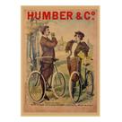 Bicicleta vintage de pintura em pôster HUMBER & Co. Arte retrô
