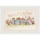 Bicicletas e Flores Arte Aquarela para Quadro Decorativo Decoração Elegante Quadro para Sala A4
