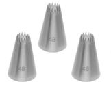 Bico de Confeitar 4b Pitanga aberta grande inox kit 3un