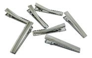 Bico de Pato Presilha Jacaré Prata-Níquel - 4,0CM - BASE RETA - Pct:50pc