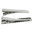 Bico de Pato Presilha Jacaré Prata-Níquel - 5,5CM - BASE RETA - Pct:50pc