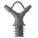 Bico Dosador Duplo Para Garrafas Azeite Vinagre Em Silicone Cinza
