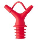 Bico Dosador Duplo Para Garrafas Azeite Vinagre Em Silicone Vermelho