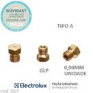 Bico Injetor de Gás GLP 0,90 mm Tipo A Original Electrolux - Código 62810086 / 41011994 - Para Fogões e Fornos
