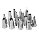 Bico Inox Para Confeitar com 16 Peças - Doupan Bico Inox Para Confeitar com 16 Peças - Doupan