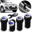Bico Pneu Preto Pino Roda Válvula Antifurto Ford Fiesta Ka