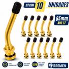 Bico Válvula Pneu Sem Câmara 85mm 27 Graus Caminhões Ônibus Alta Resistência kit 10 Unidades