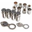 Bicos anti furto vw/4 emblemas em aluminio 68m