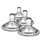 Bicos de garrafa NANOBÉBÉ Y Cut Silicone com ventilação tripla, pacote com 4