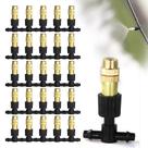 Bicos De Pulverização Ajustáveis De Latão 10-100 Peças Com Conexão Em T De 1/4” Para Jardim, Estufa,
