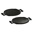 Bifeteira Redonda Preto Dupla Face Em Ferro Fundido 33 Cm