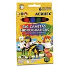 Big Caneta Hidrográfica Jumbo Caixa com 6 Cores - Acrilex Big Caneta Hidrográfica Jumbo Caixa com 6 Cores - Acrilex