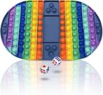 Big Pop Game Fidget Toys, Jumbo Rainbow Chess Board Push Bubble Popper Fidget Sensory Toys com 2 dados, brinquedos gigantes para alívio do estresse para brincar com crianças amigas (cor escura oval).