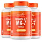 Bigens kit 3x vitamina k2 mk7, 60 cápsulas, 100mcg, mk7