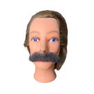 Bigode Grosso Falso Realista Castanho Escuro + cola