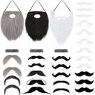 Bigodes falsos Syhood Halloween, autoadesivo de Halloween, 32 unidades