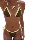 Bikini MakeMechic Polka Dots Triangle Thong para mulheres
