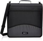Binder Amazon Basics de 3 anéis com zíper, anel de vedação de 3 polegadas, preto