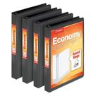 Binder Cardinal Economy, 3 anéis, 1 polegada, preto, pacote com 4
