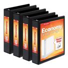 Binder Cardinal Economy, 3 anéis, 1,5 polegadas, preto, pacote com 4
