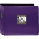 Binder Pioneer Sewn Leatherette, 3 anéis, 12 x 12 cm, roxo brilhante