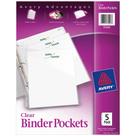 Binder Pockets Avery para encadernadores de 3 anéis Clear 8,5 x 11, pacote com 5 Binder Pockets Avery para encadernadores de 3 anéis Clear 8,5 x 11, pacote com 5