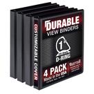 Binder Samsill Durable D Ring de 1 polegada, pacote com 4 unidades, preto