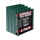 Binder Samsill Durable D Ring de 1 polegada verde, pacote com 4