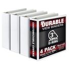 Binder Samsill Durable D Ring de 3 polegadas, pacote com 4 unidades, branco