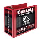 Binder Samsill Durable de 15 cm com anel D com travamento, vermelho, 1225 páginas