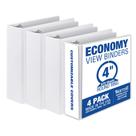 Binder Samsill Economy 4 Polegadas - 3 Anéis - Branco - Pacote com 4