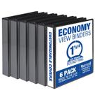 Binder Samsill Economy de 1,5 polegadas, 3 anéis, preto, pacote com 6