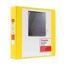 Binder Staples, 2 polegadas, 3 anéis, visualização em D, amarelo ST60223