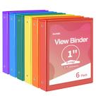 Binder SUNEE 3 Ring, 1 polegada, pacote com 6 unidades, sem PVC para 8,5x11