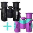 Binóculos 8x21 para Crianças - Kit Bundle Living Squad (Preto e Roxo)