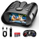 Binóculos de Visão Noturna GOYOJO 4K Visão Noturna com Iluminação IR Integrada para Caça e Camping, Bateria Recarregável de 4500mAh, Cartão de 32GB para Gravação de Vídeo e Foto