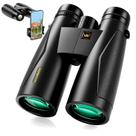Binóculos WARMTUYO 12x52 HD com adaptador de telefone para adultos