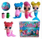 Binquedo Infantil Kit 4 Mini Bonecas Lol Sereia Bola Acessórios Meninas